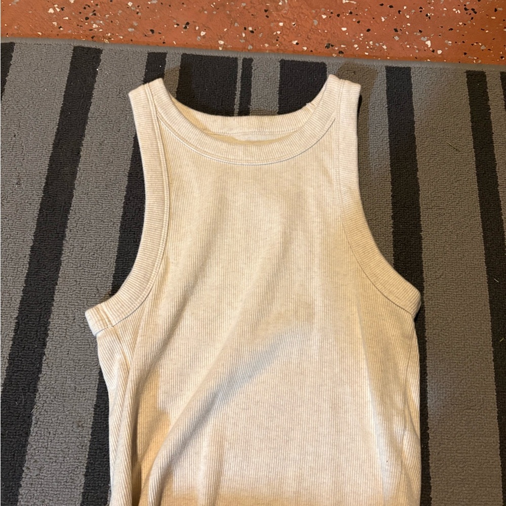 Aerie Cream Ribbed Tank